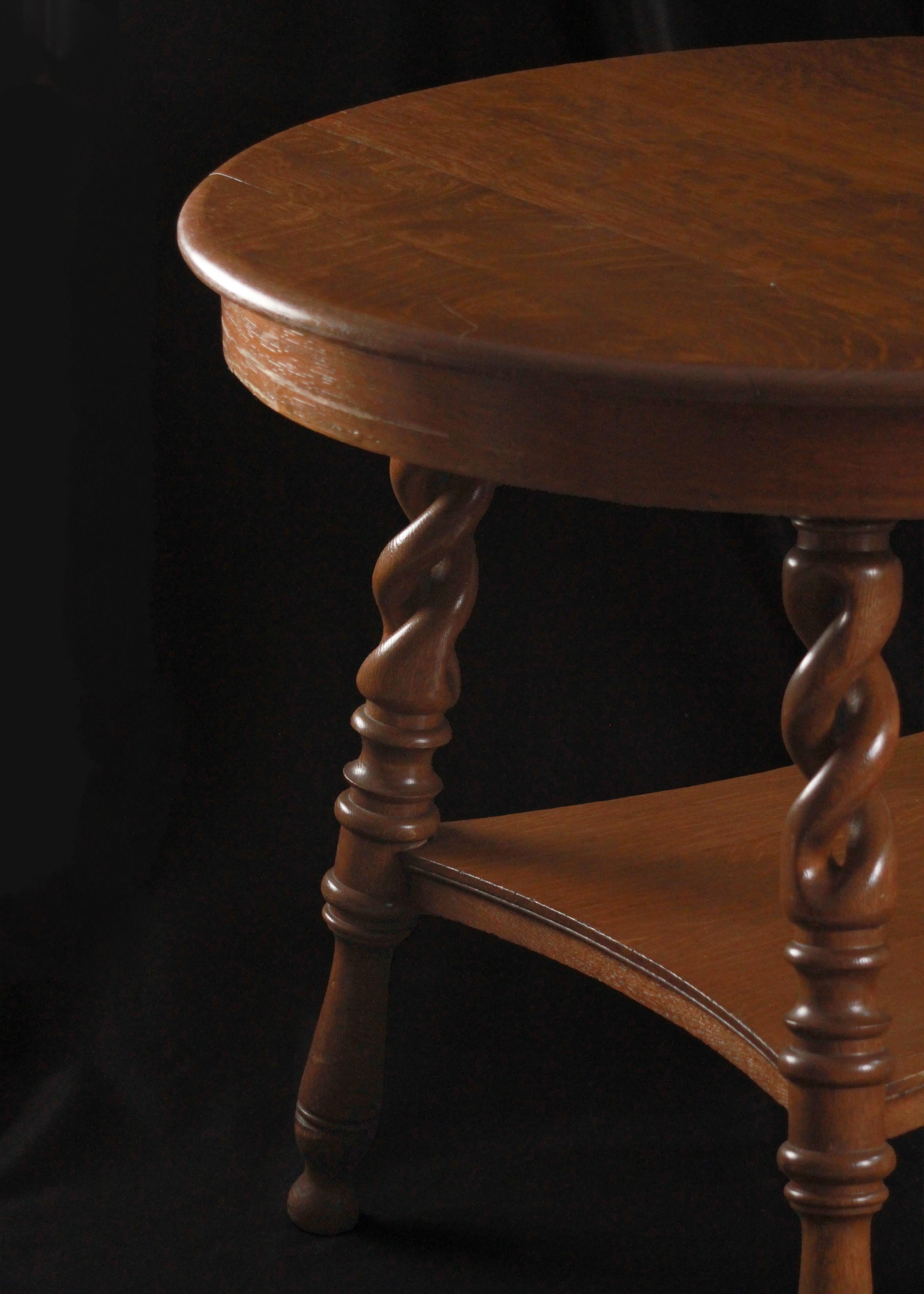 19th Century French Oak Open Barley Twist Centre Table For Sale 1