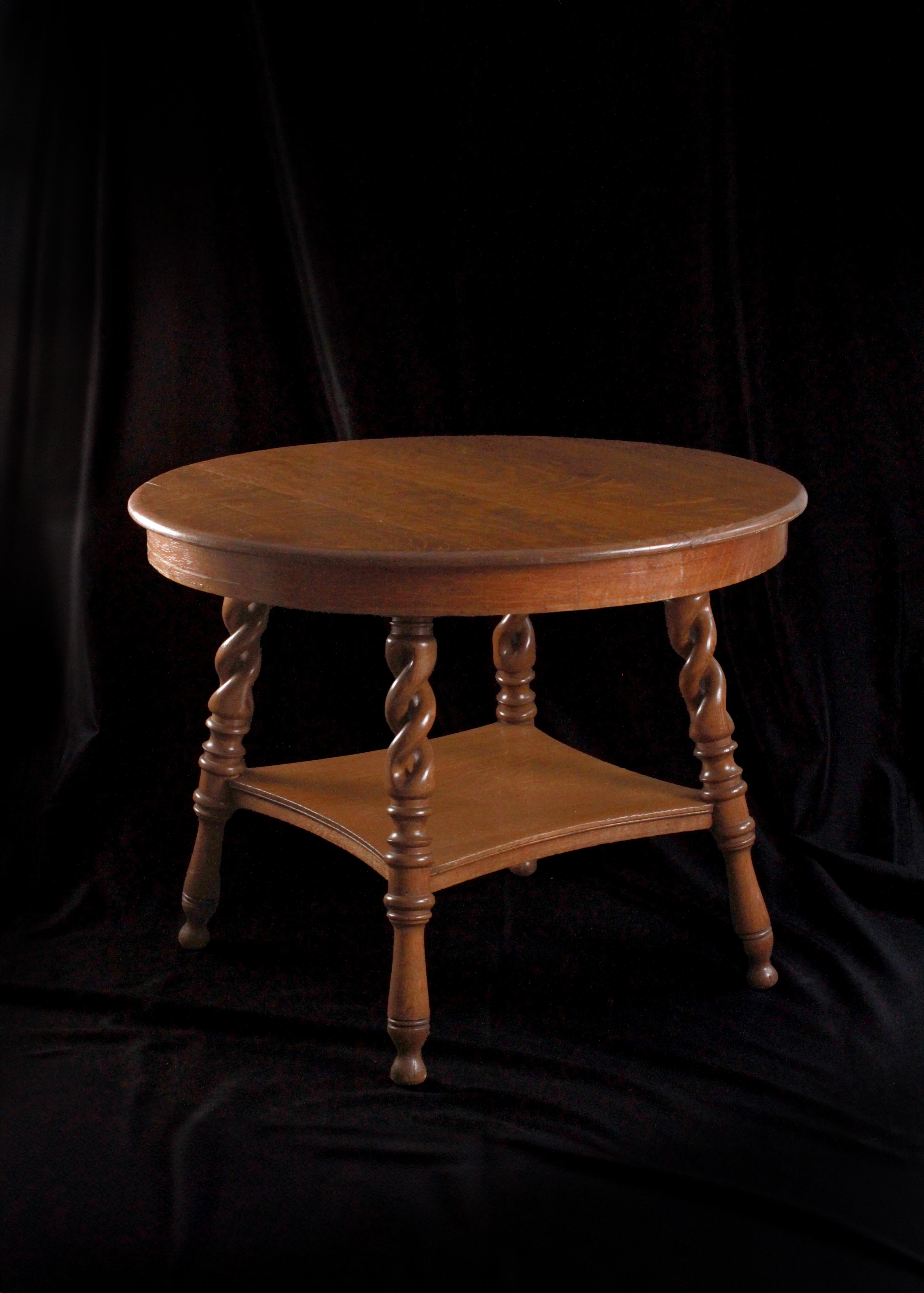 19th Century French Oak Open Barley Twist Centre Table For Sale 2