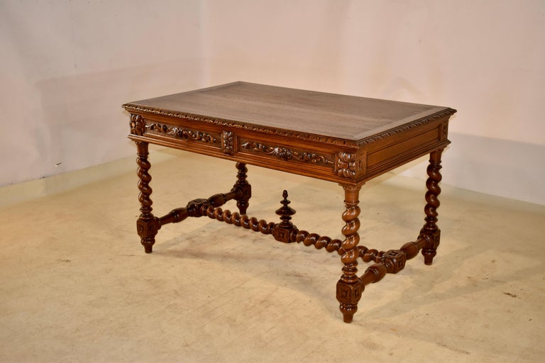 19th Century French Oak Partner's Desk For Sale 2