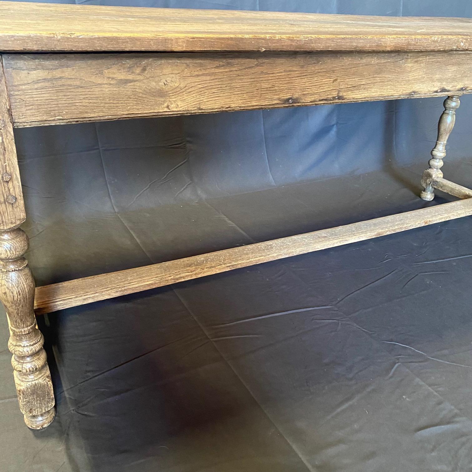 19th Century French Oak Provincial Farmhouse Dining Table For Sale 10