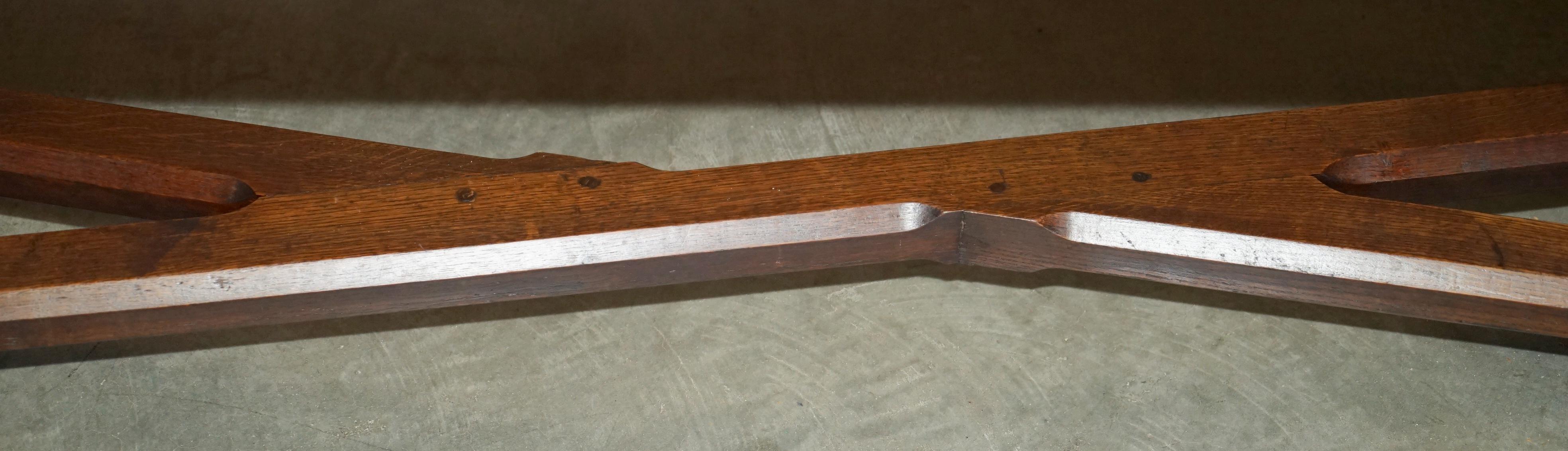 TABLE DE salle à manger FRANÇAISE HAYRAKE DU 19ème SIÈCLE EN OAK REFECTORY AVEC BASE Étincelante en vente 1