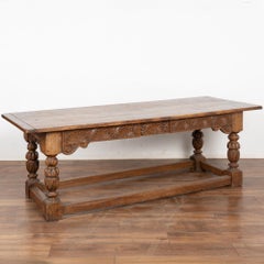 19th Century French Oak Refectory Table Library Console Table