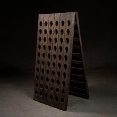 19th Century French Oak Riddler 120 Bottle Champagne Bottle Wine Rack