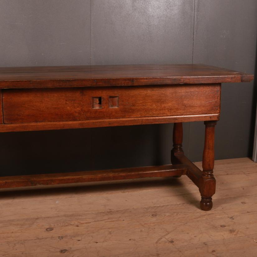 Polished 19th Century French Oak Serving Table