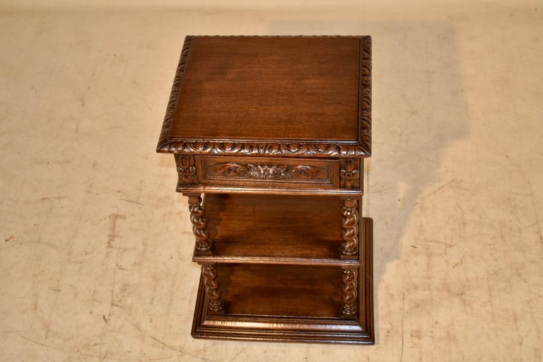19th Century French Oak Side Table and Shelf For Sale at 1stDibs