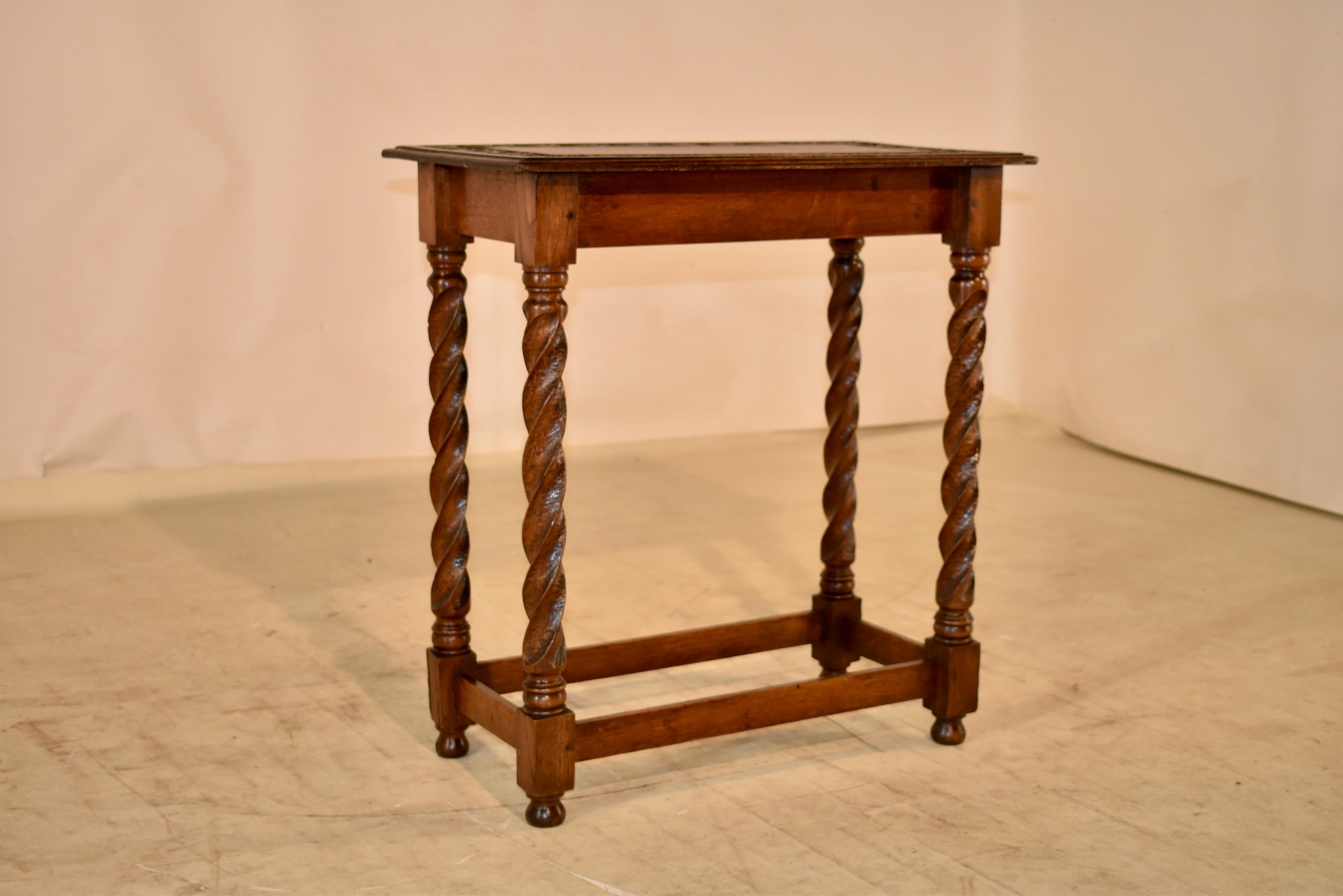 Hand-Carved 19th Century French Oak Side Table