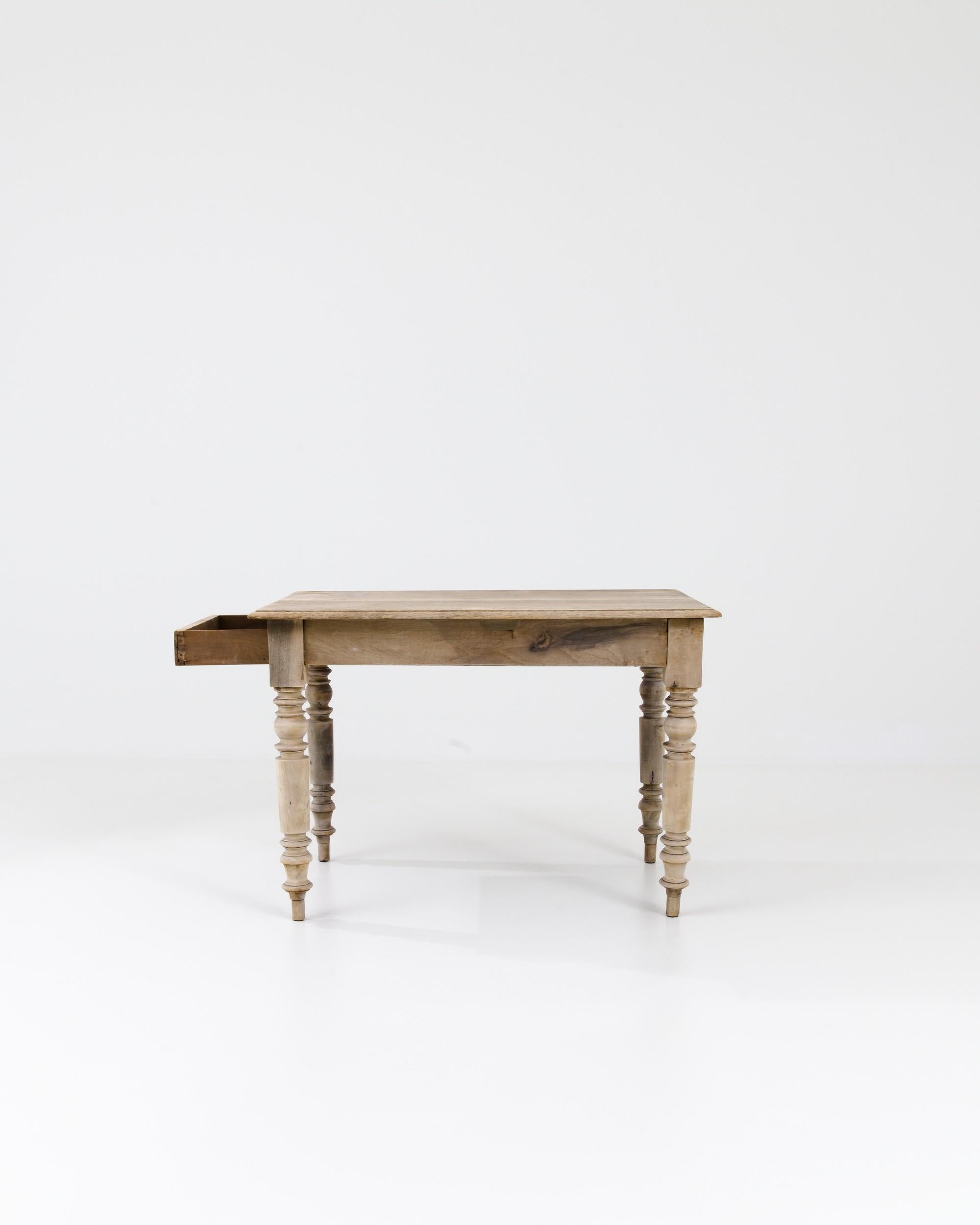 Bleached 19th Century French Oak Side Table For Sale