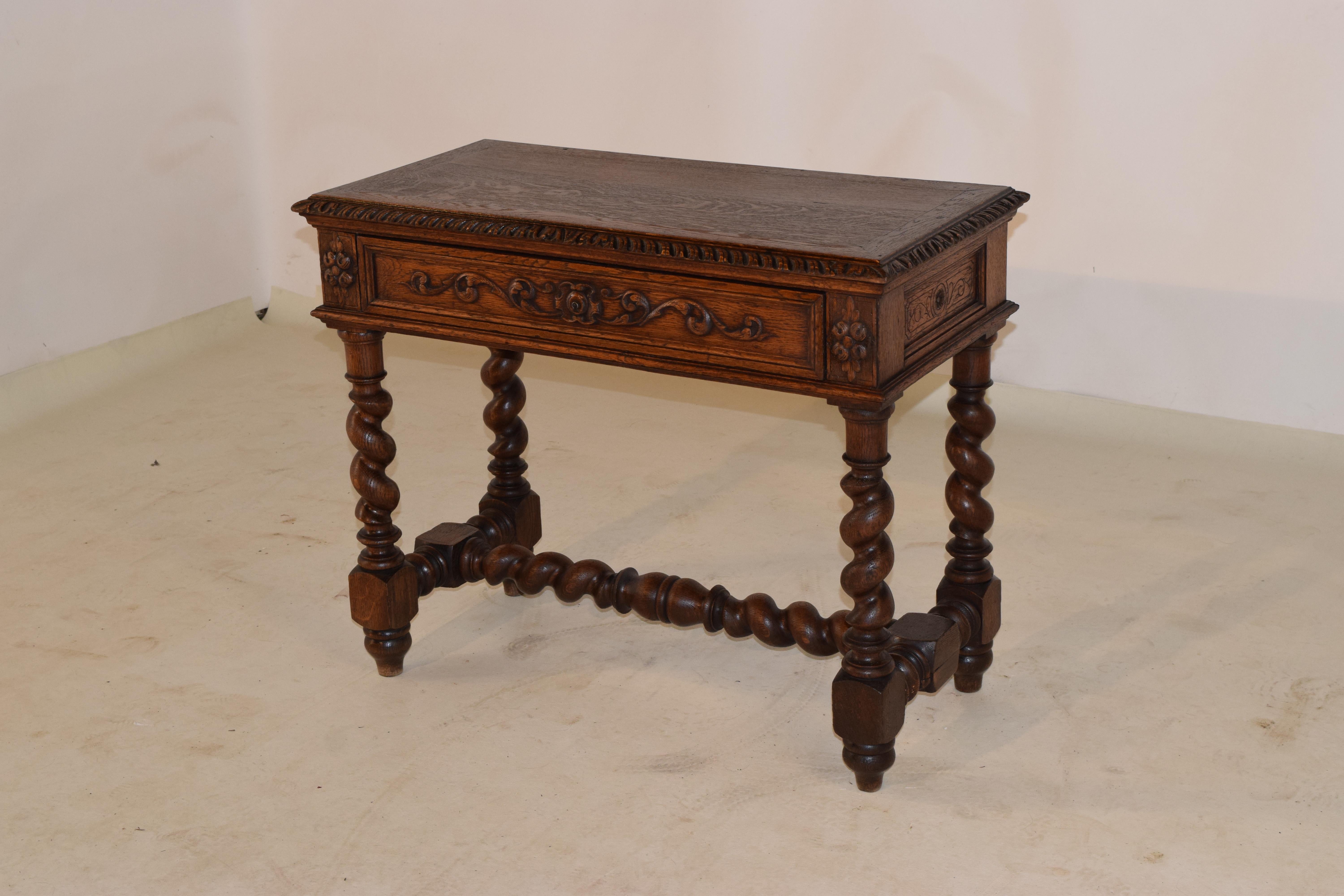 19th Century French Oak Side Table In Good Condition In High Point, NC