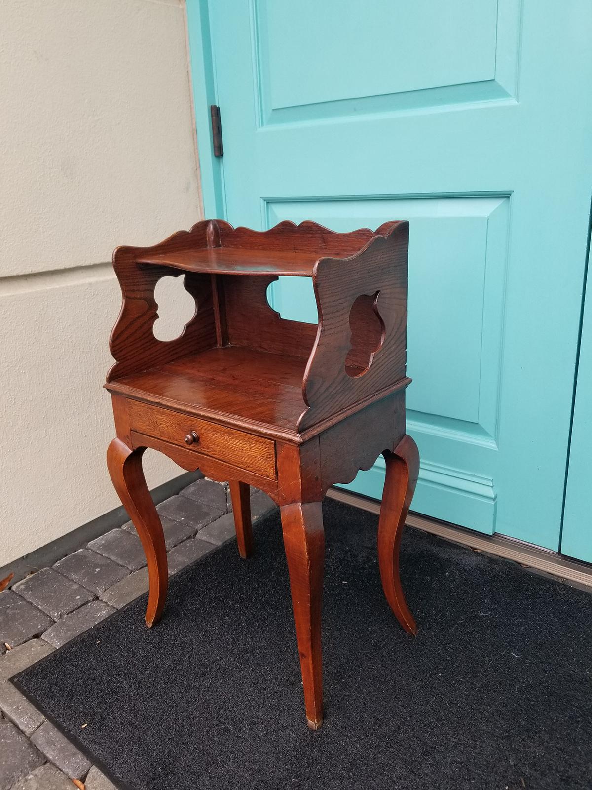 19th Century French Oak Side Table with Drawer In Good Condition For Sale In Atlanta, GA