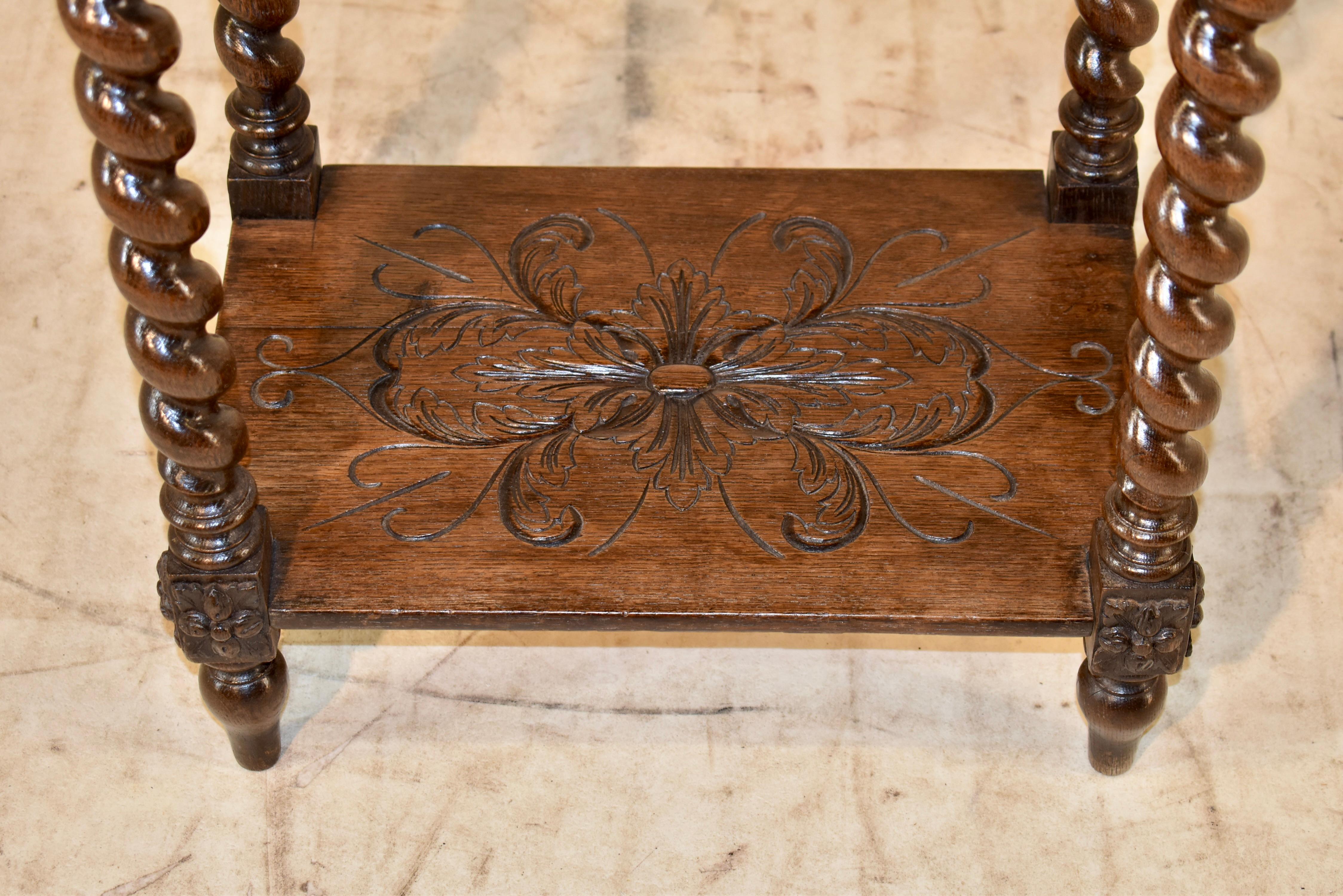 19th Century French Oak Side Table with Drawer 2