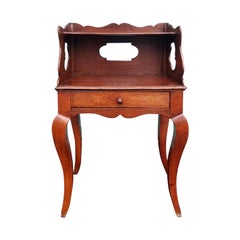 19th Century French Oak Side Table with Drawer Antique 19th Century French Oak Side Table with Drawer