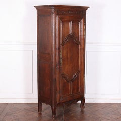 19th Century French Oak Single Door Armoire Bonnetiere