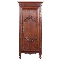 Antique 19th Century French Oak Single Door Armoire Bonnetiere