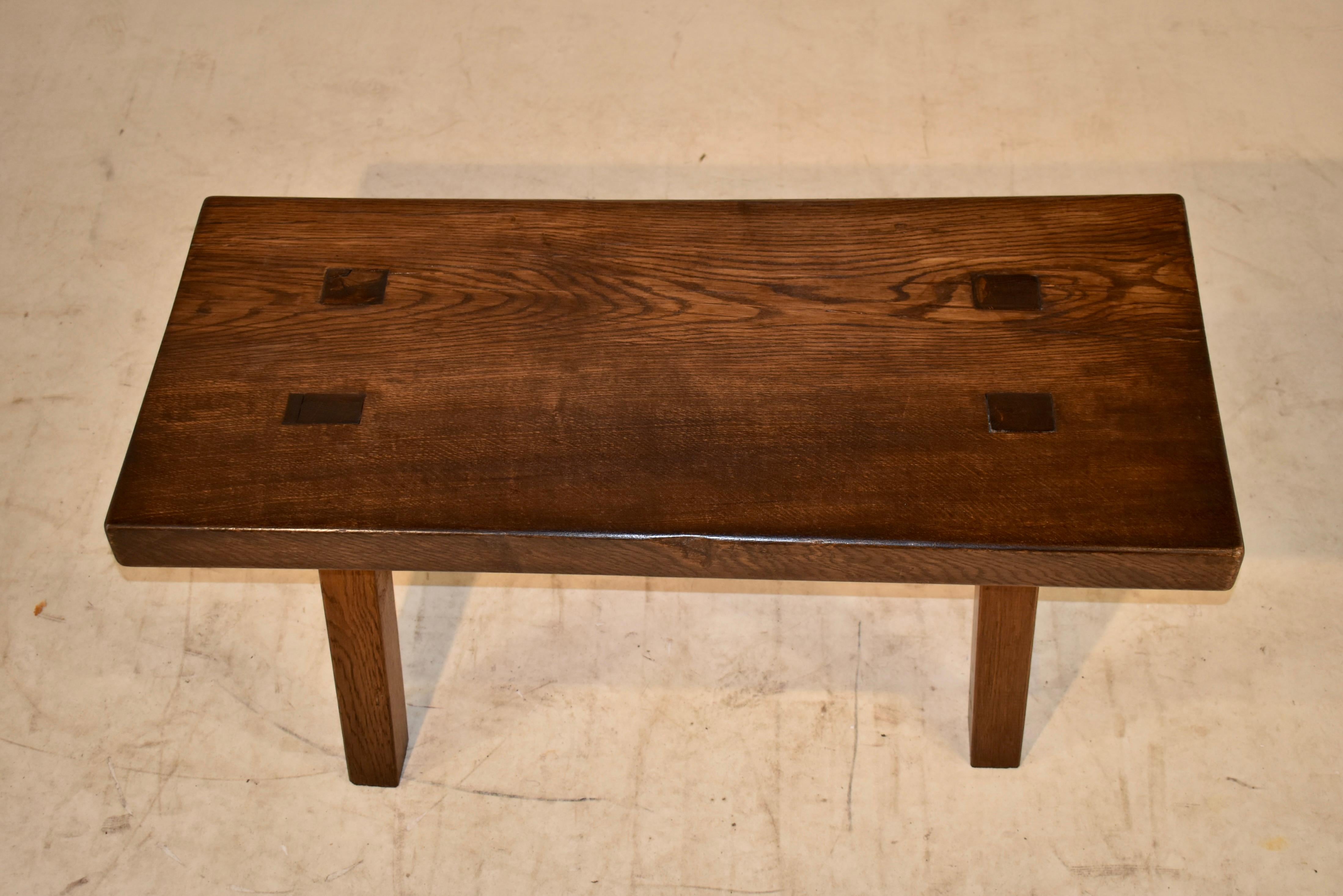 19th Century French Oak Slab Top Table For Sale 1