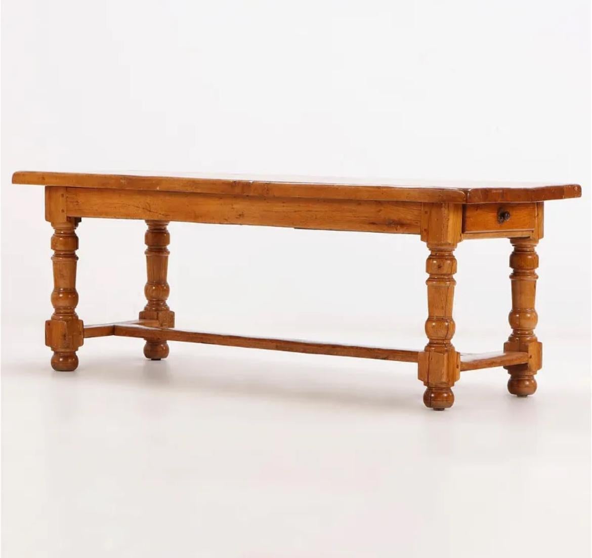 Rustic 19th Century French Oak Table  For Sale