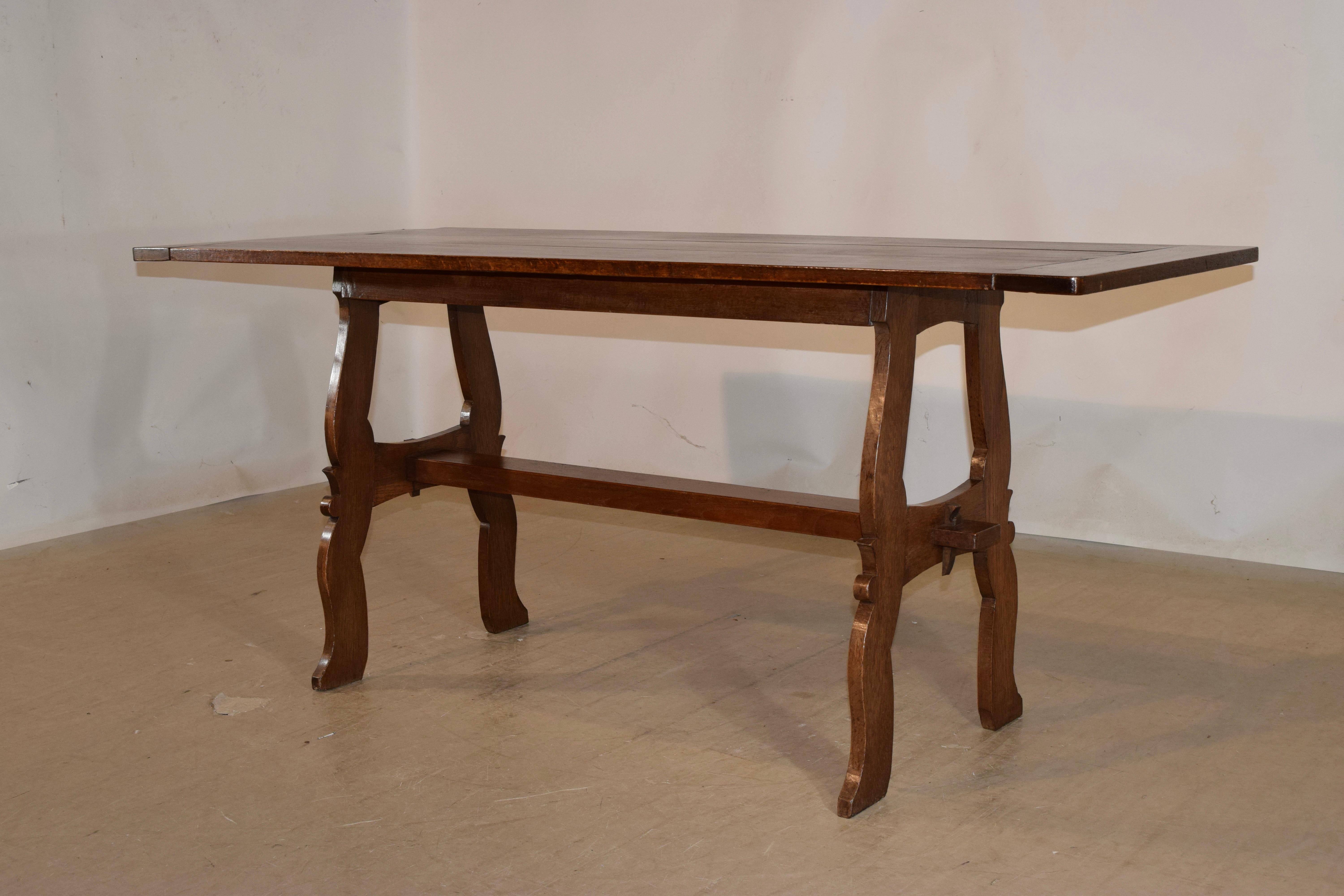 19th Century French Oak Table In Good Condition In High Point, NC