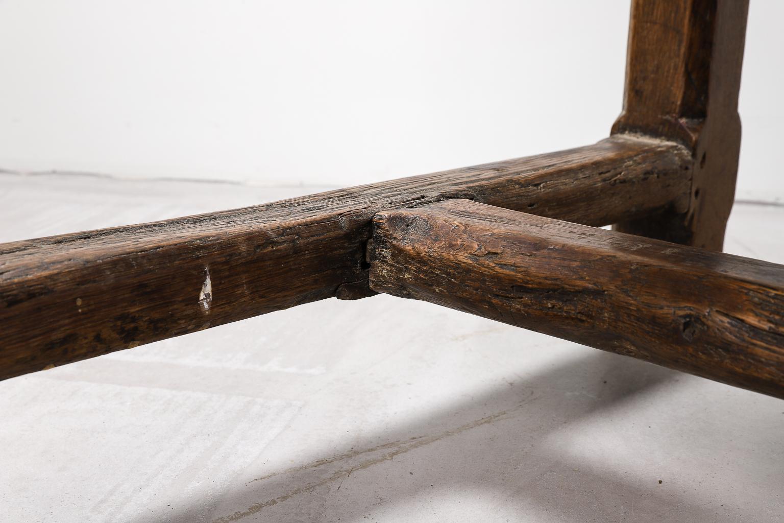 19th Century French Oak Table With Centre Stretcher 6