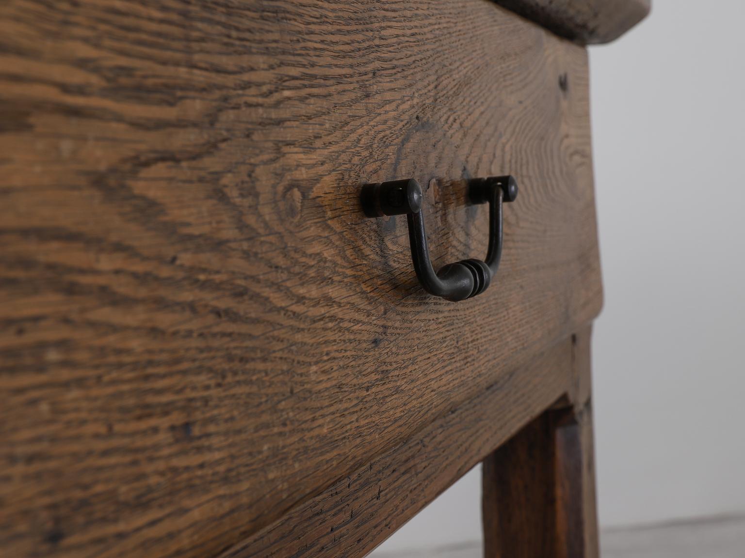 19th Century French Oak Table With Centre Stretcher 7