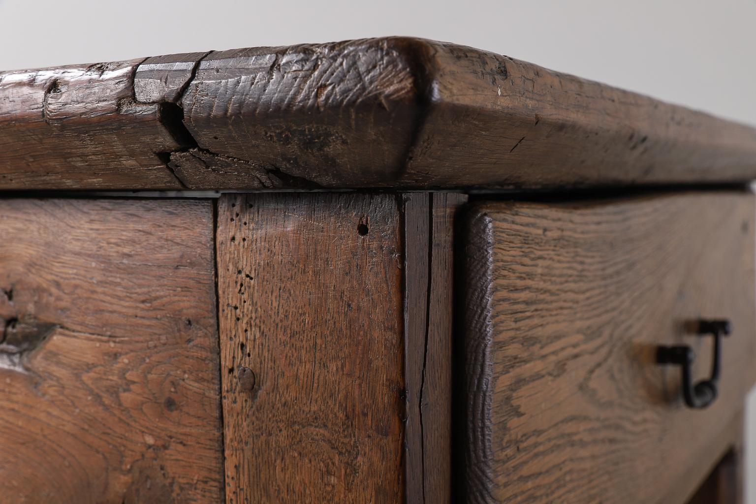 19th Century French Oak Table With Centre Stretcher 8