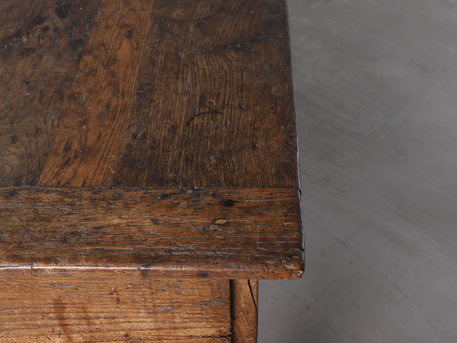 19th Century French Oak Table With Centre Stretcher 10