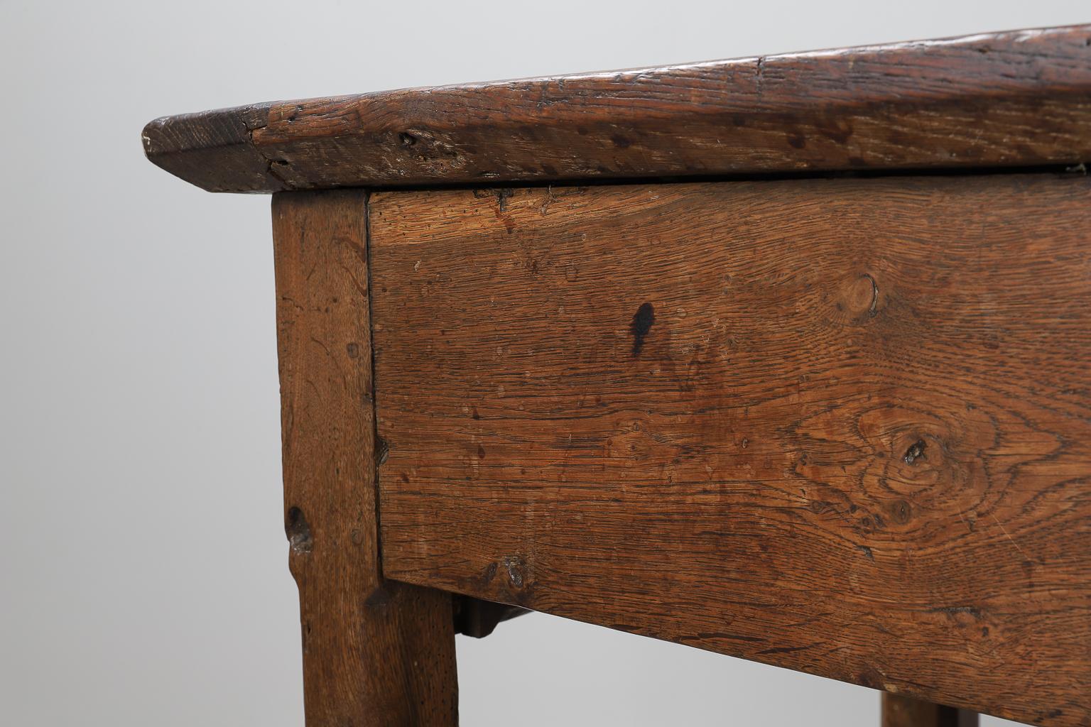 19th Century French Oak Table With Centre Stretcher 3