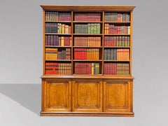 19th Century French Oak Tall Open Library Bookcase
