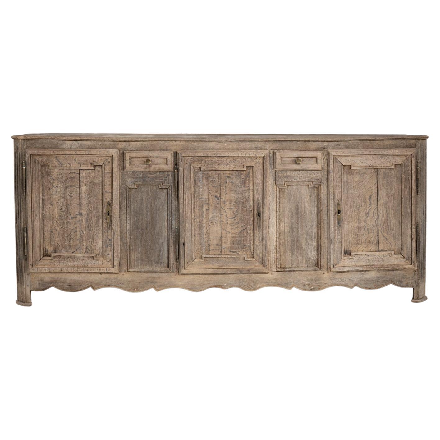 19th Century French Oak Three-Door Buffet For Sale