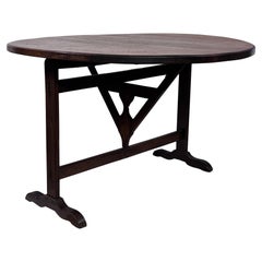 19th Century French Oak Tilt Top Wine Table