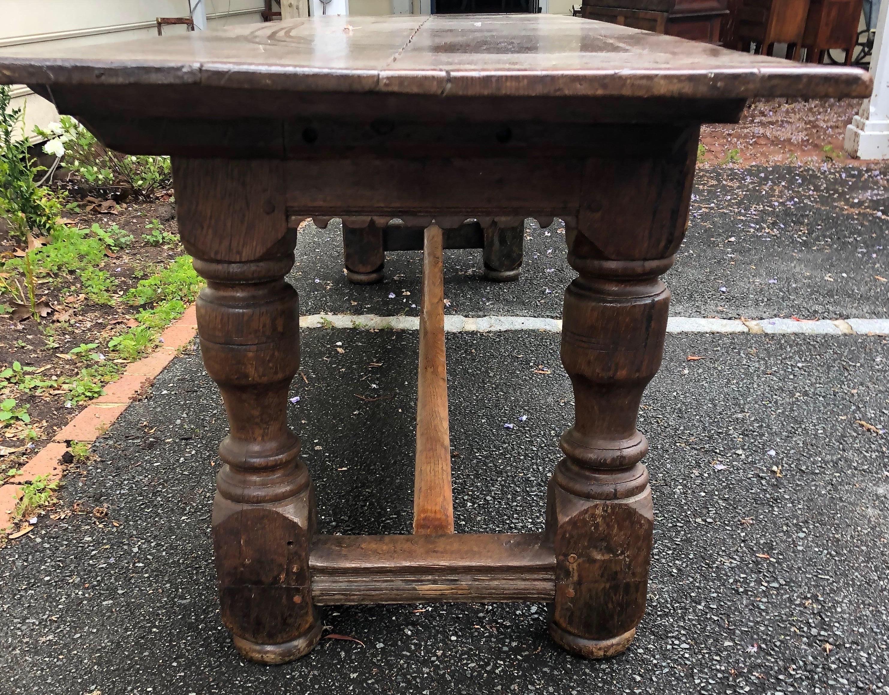 19th Century French Oak Trestle Table 3
