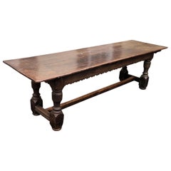 19th Century French Oak Trestle Table