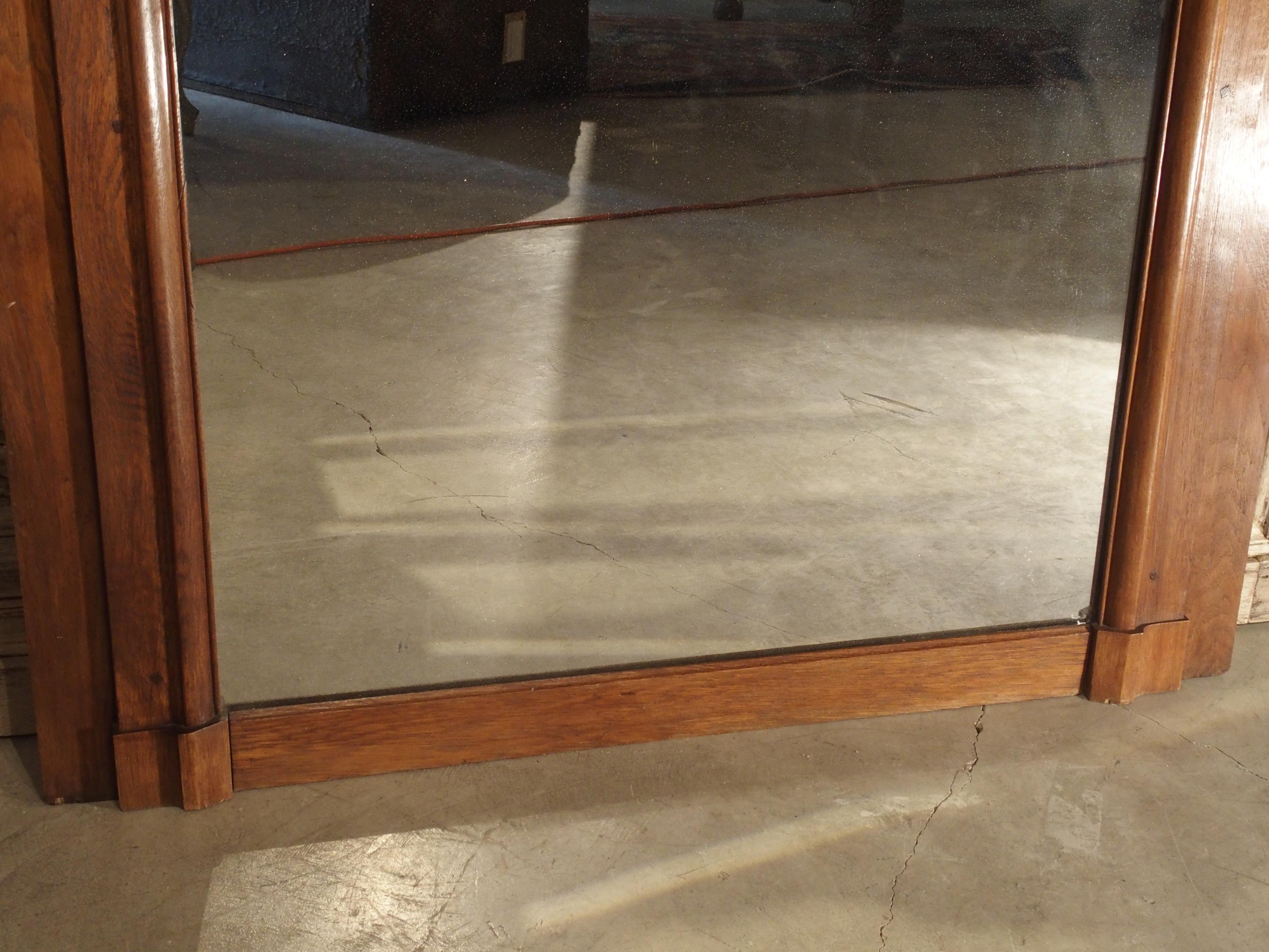 19th Century French Oak Trumeau Mirror 6