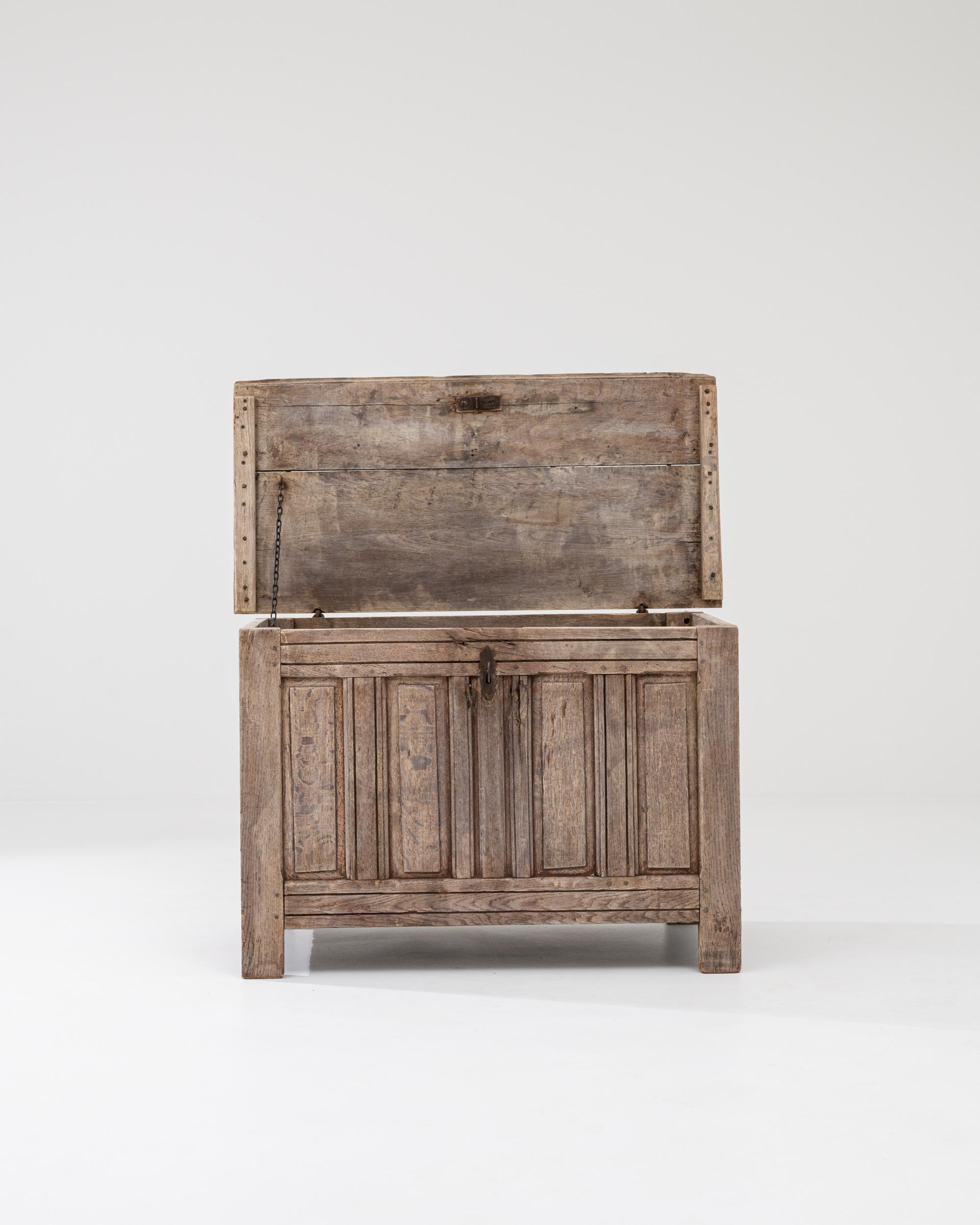 French Provincial 19th Century French Oak Trunk