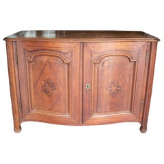 19th Century French Oak Two-Door Chest with Satinwood Inlay