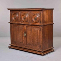 19th Century French Oak Two-Part Cabinet in the Louis XIII Style