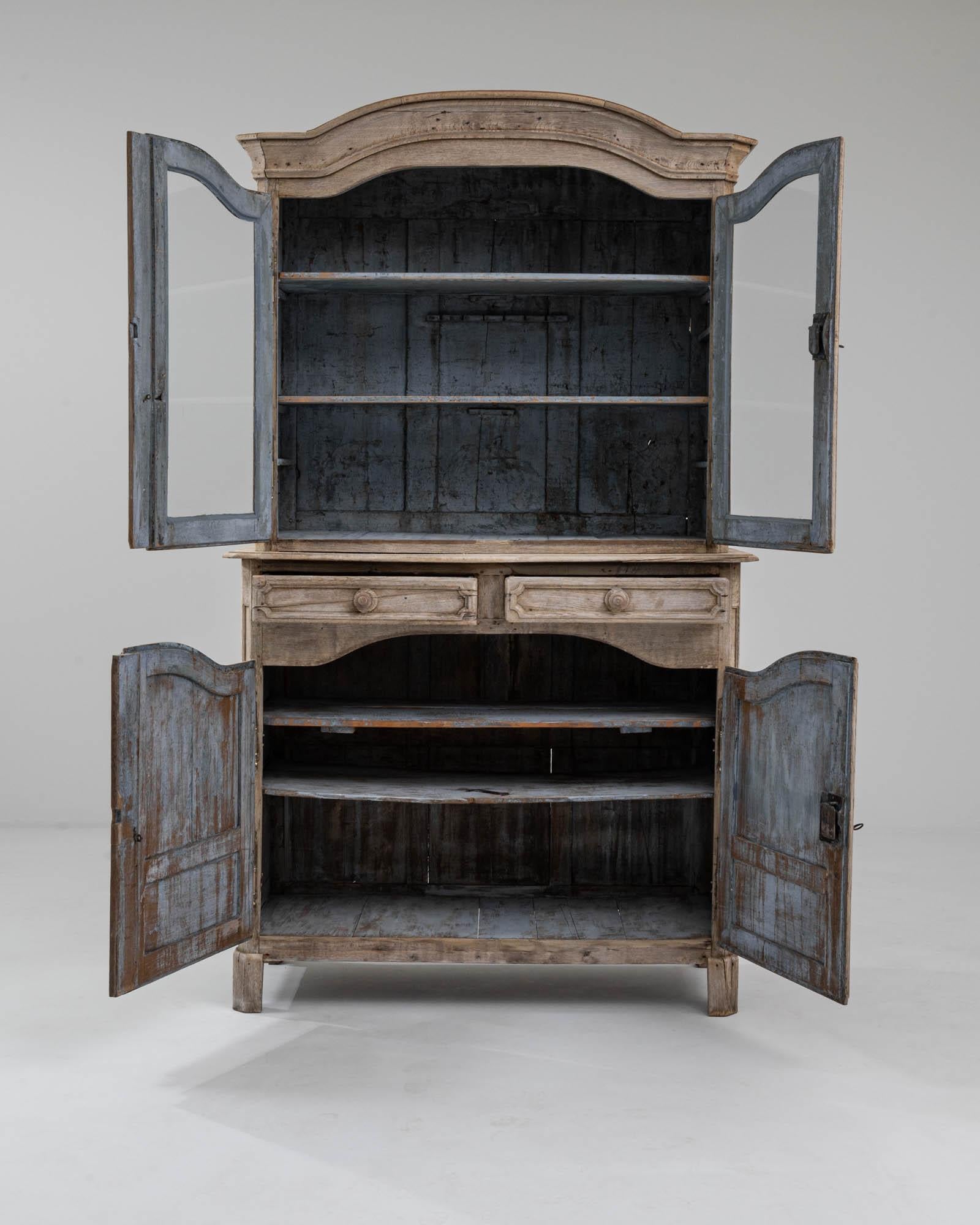 Bleached 19th Century French Oak Vitrine For Sale