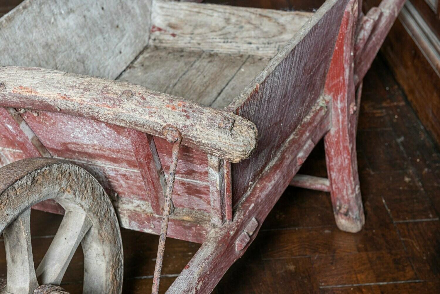 antique wheel barrow
