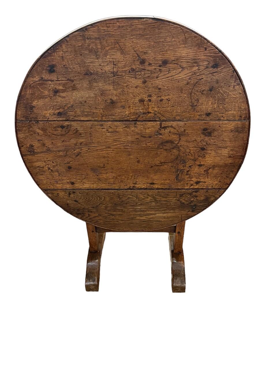 Petite 19th Century French Oak Wine Tasting Table 5