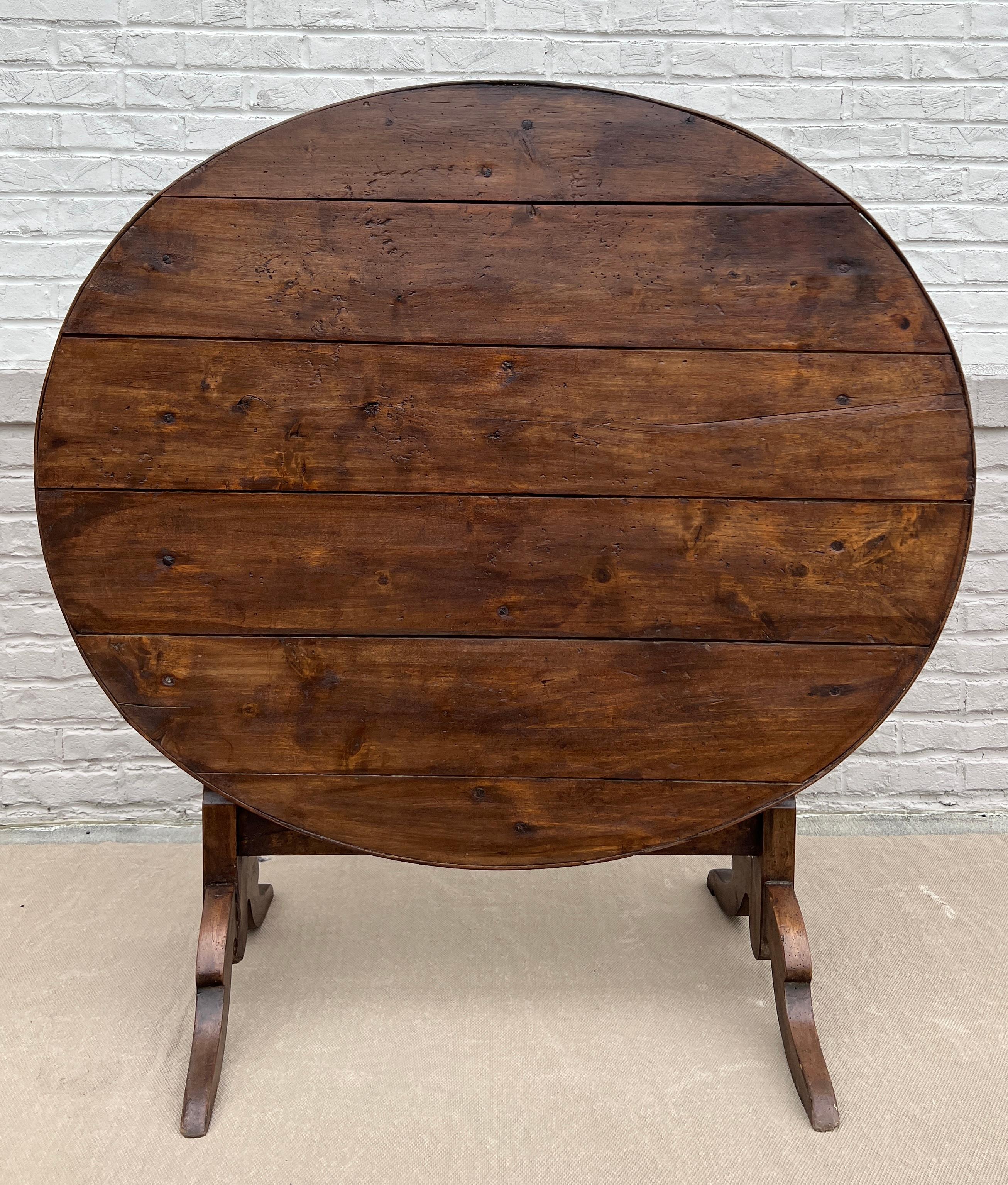 Wood 19th Century French Oak Wine Tasting Table