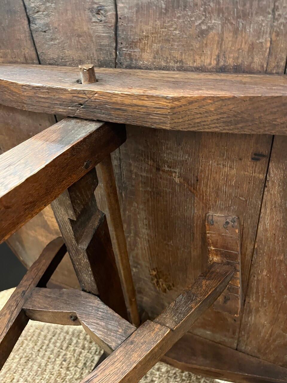 Petite 19th Century French Oak Wine Tasting Table 2