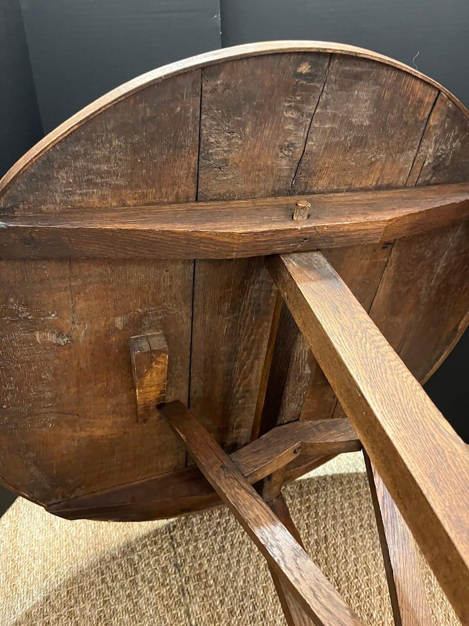 Petite 19th Century French Oak Wine Tasting Table 3