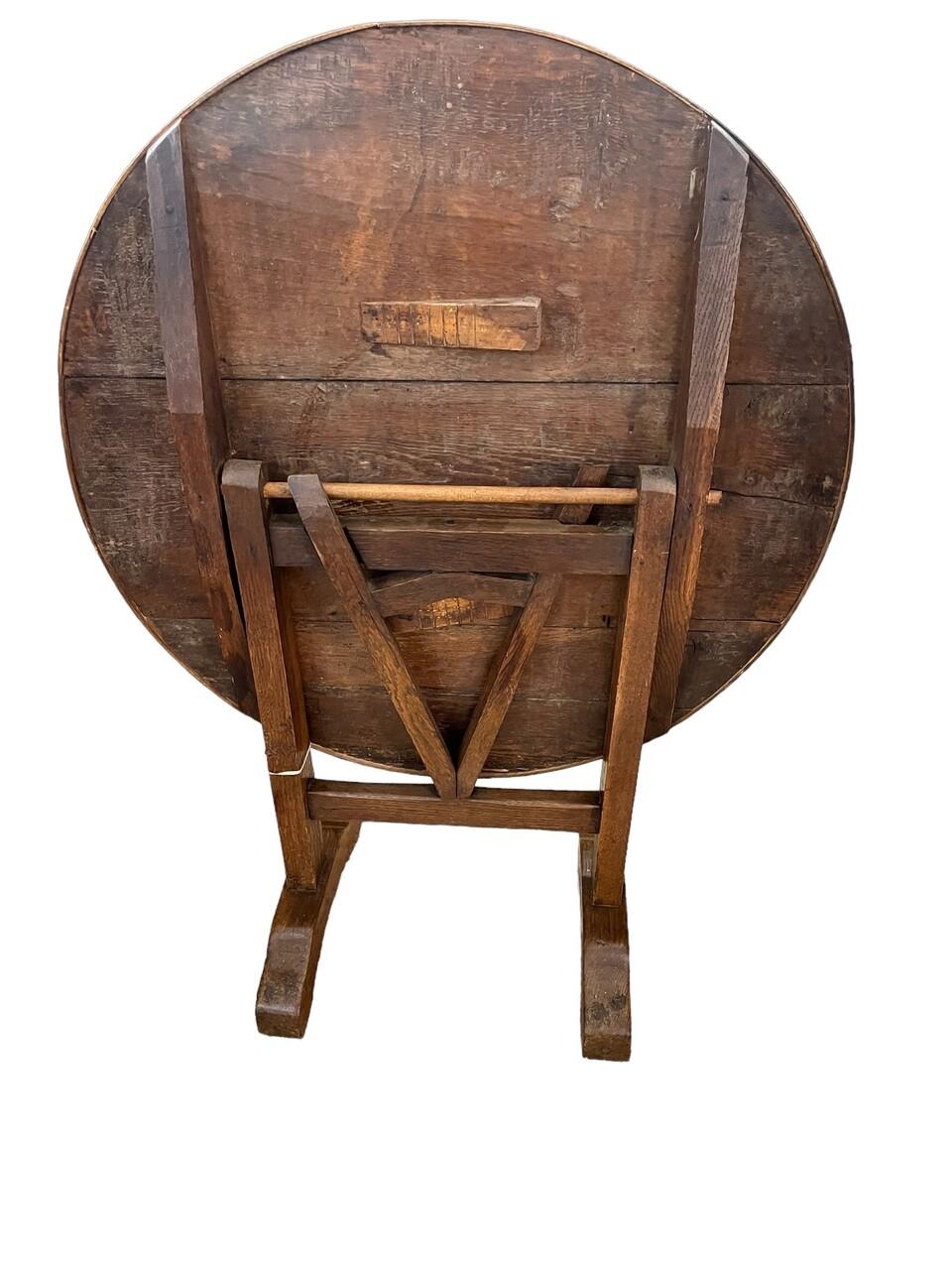 Petite 19th Century French Oak Wine Tasting Table 4