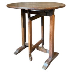 19th century French oak winetable tiltop table