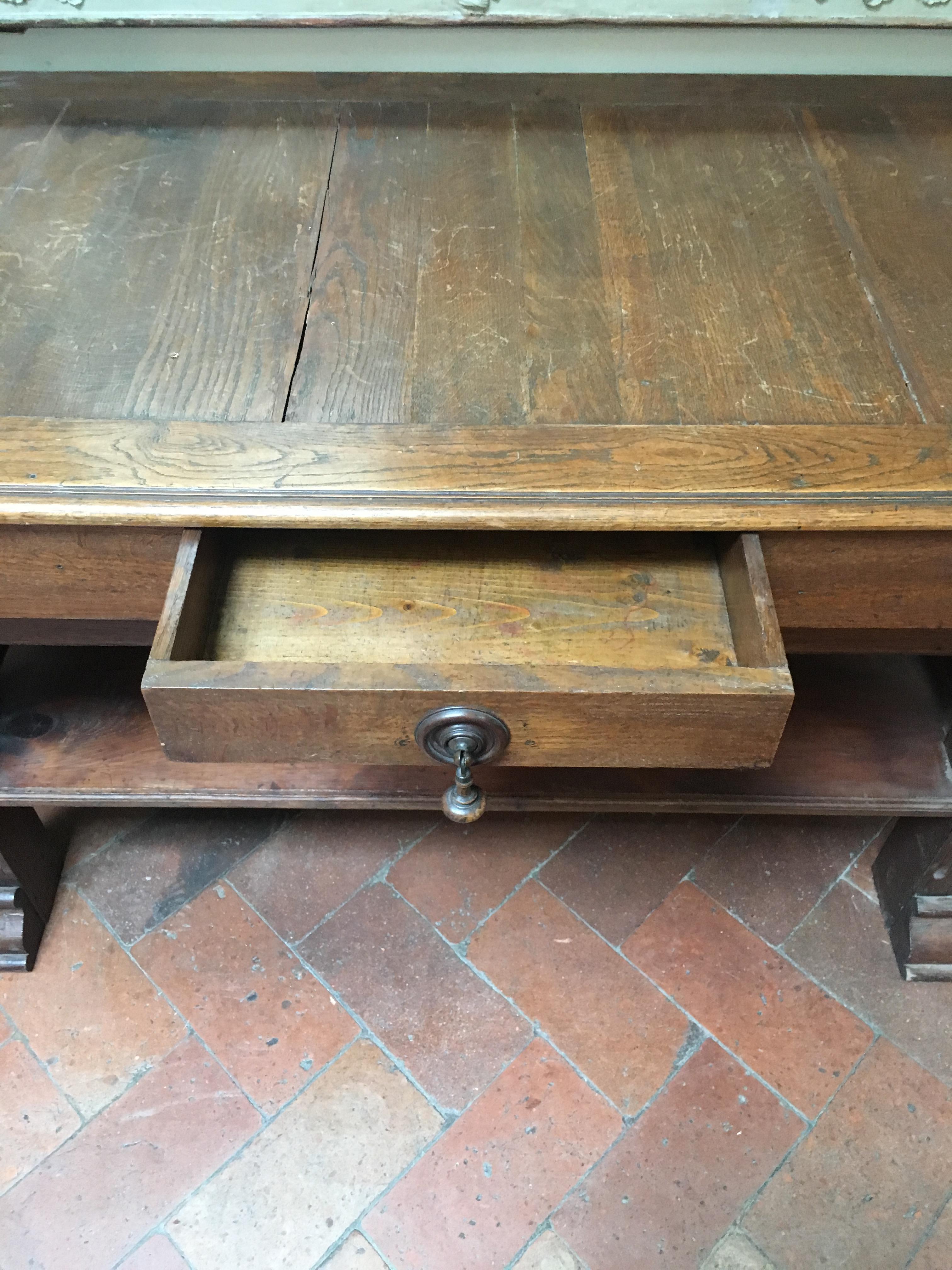 19th Century French Oak Wood Counter, 1890s For Sale 3