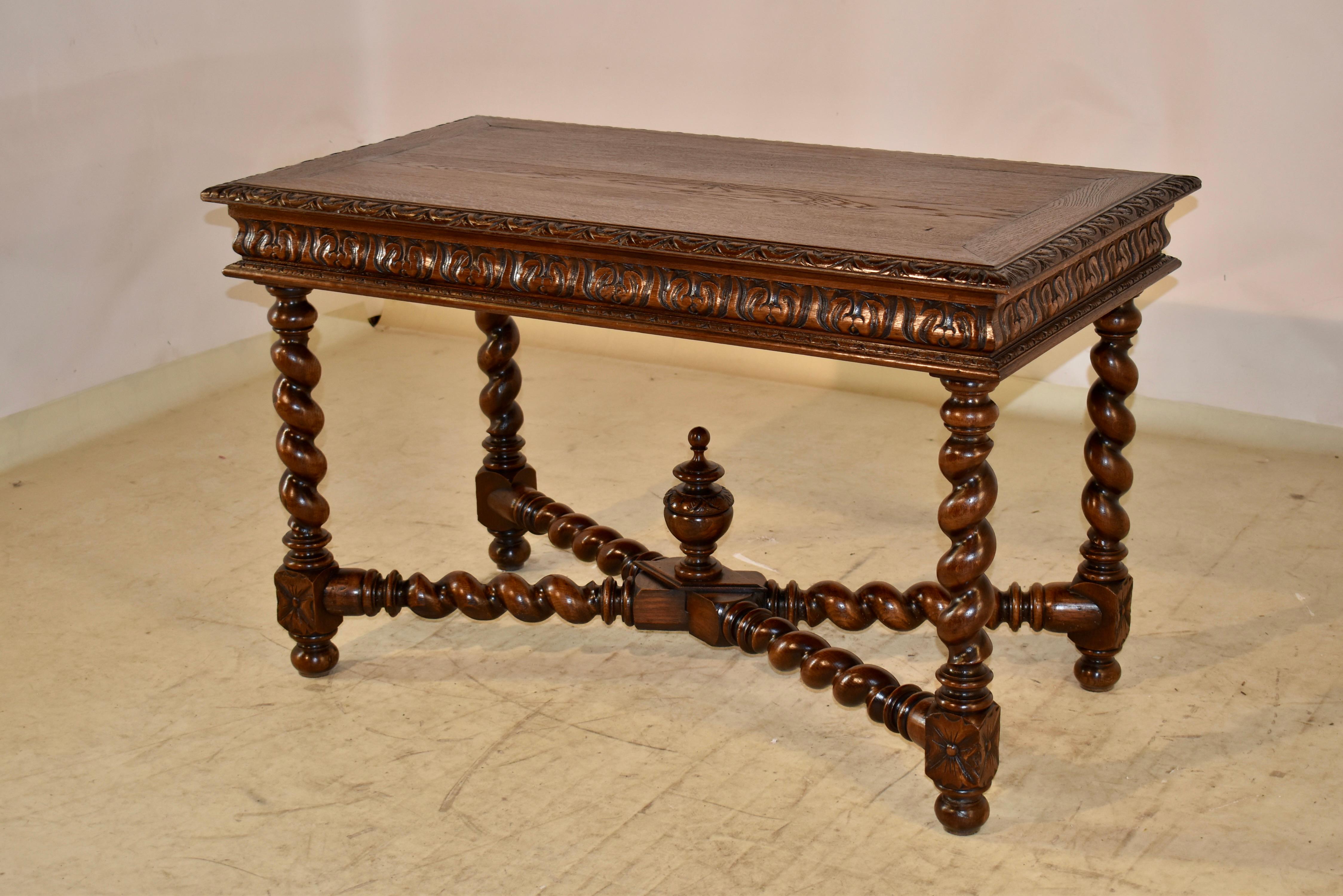 19th Century French Oak Writing Desk For Sale 5