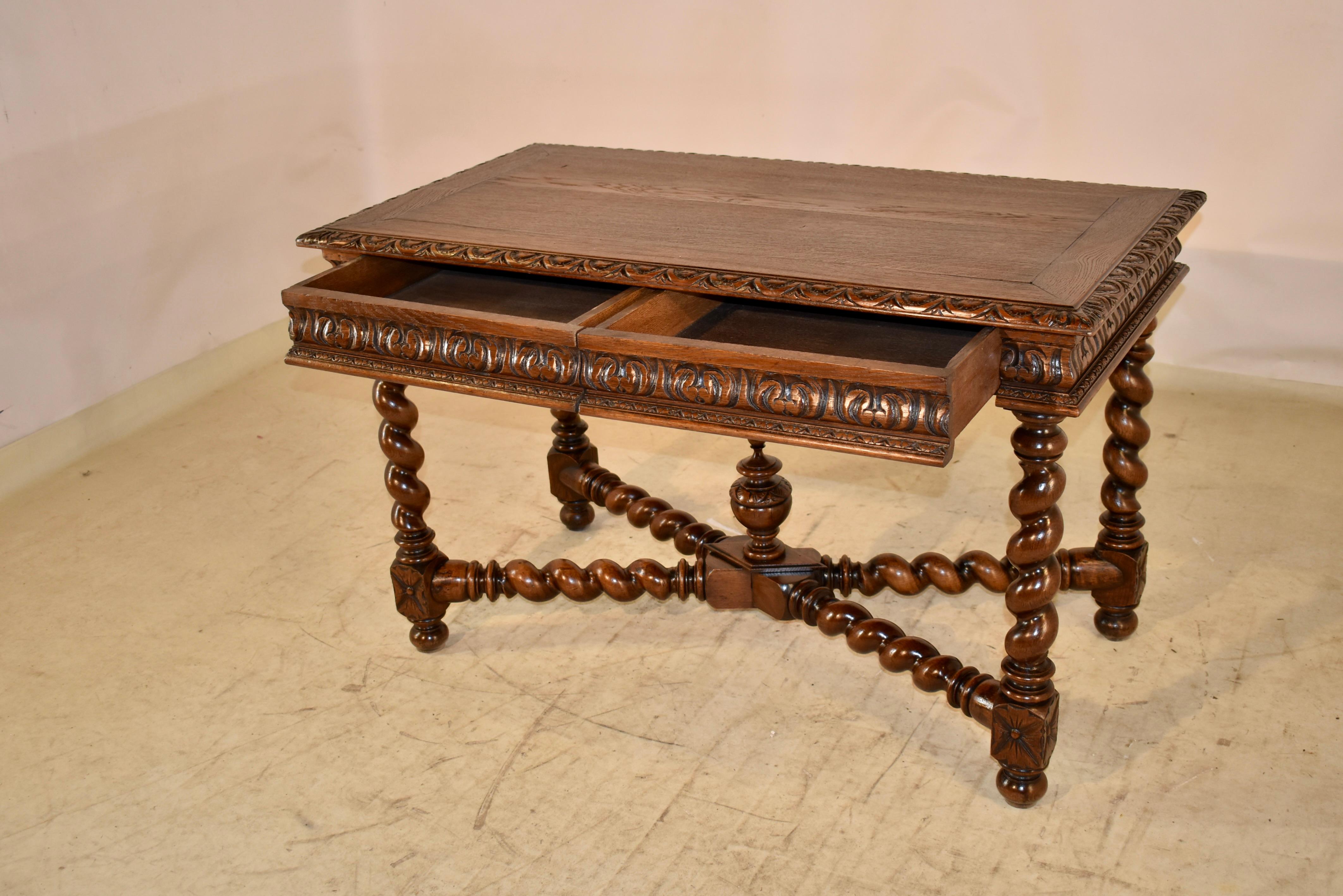19th Century French Oak Writing Desk For Sale 1