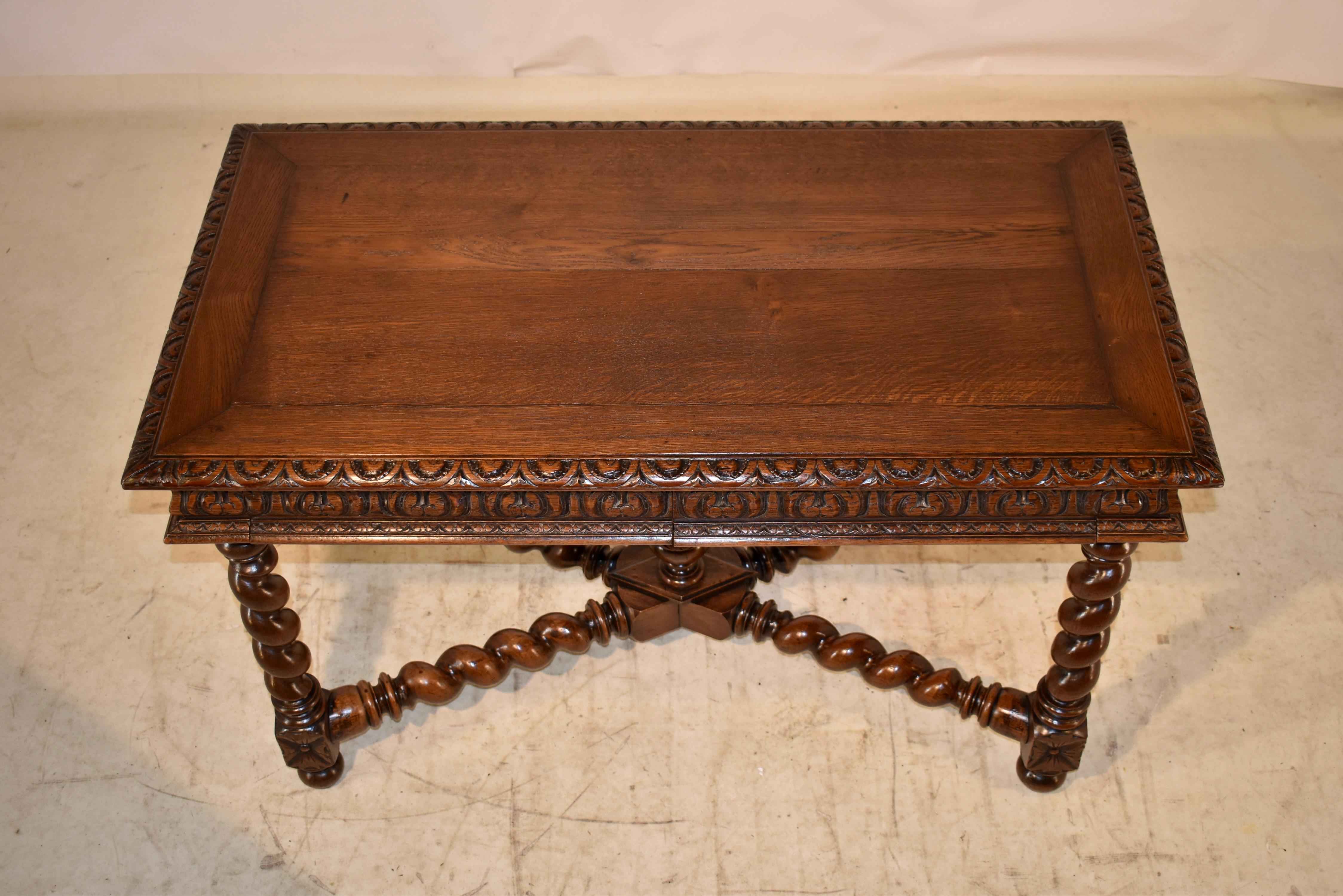 19th Century French Oak Writing Desk For Sale 2