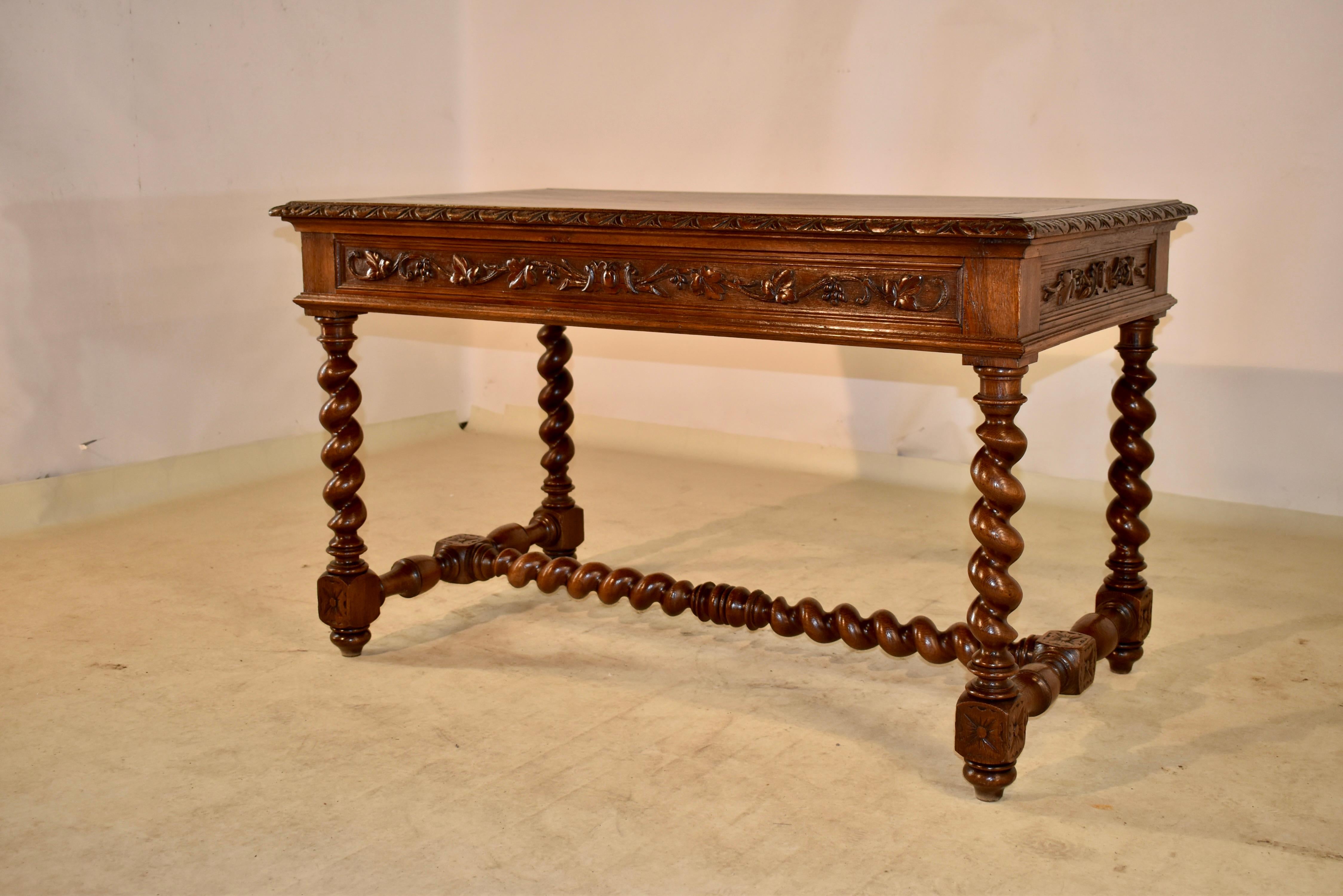 19th Century French Oak Writing Table For Sale 5
