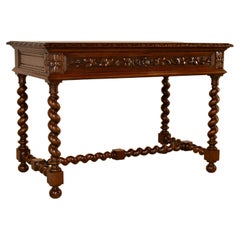Antique 19th Century French Oak Writing Table