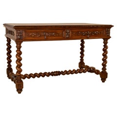 Antique 19th Century French Oak Writing Table