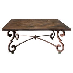 Table Versailles du 19ème siècle - Table basse carrée en fer antique
